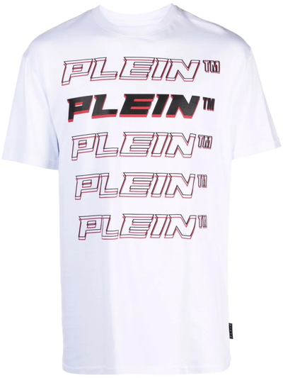Philipp Plein Plein Repeat Logo T-shirt In White