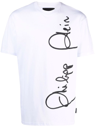 Philipp Plein Signature Logo T-shirt In White