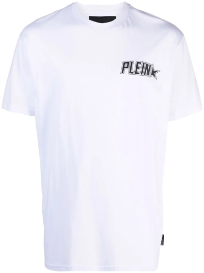 Philipp Plein Plein Star Logo Print T-shirt In White