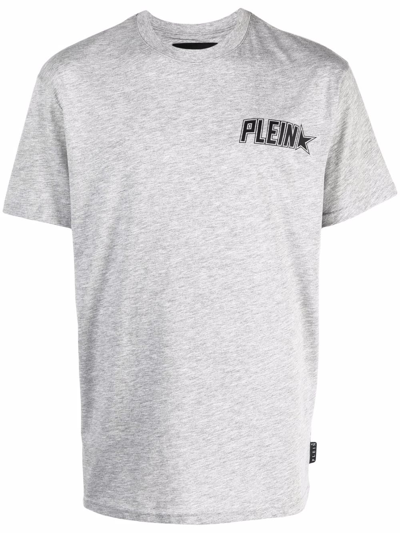 Philipp Plein Plein Star Logo Print T-shirt In Grey