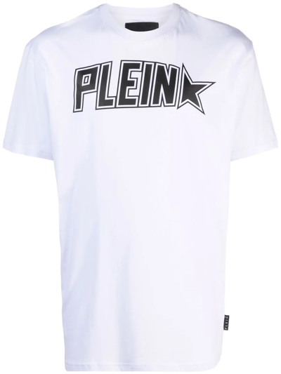 Philipp Plein Plein Star Logo Print T-shirt In White