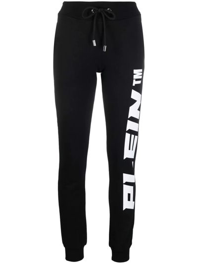 Philipp Plein Logo-print Cotton Joggers In Black