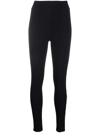Philipp Plein Logo-studded Cotton Leggings In Black