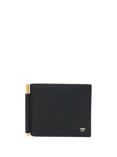 Tom Ford T Line Wallet With Money Clip In Black