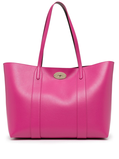Mulberry Bayswater Tote Small Classic Grain In Pink