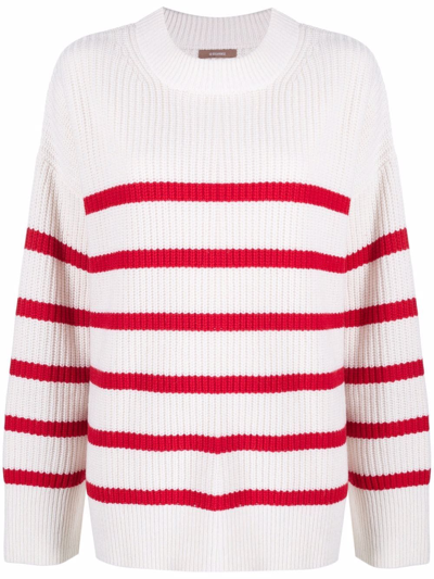 12 Storeez Oversized Striped Jumper In Nude