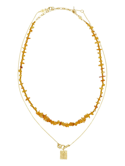 Anni Lu Gold-plated The Good Life Reef Golden Amber Necklace Set