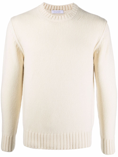 Cruciani Knitted Wool-cashmere Jumper In Weiss