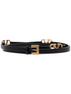Valentino V-logo Buckled Leather Belt In Black