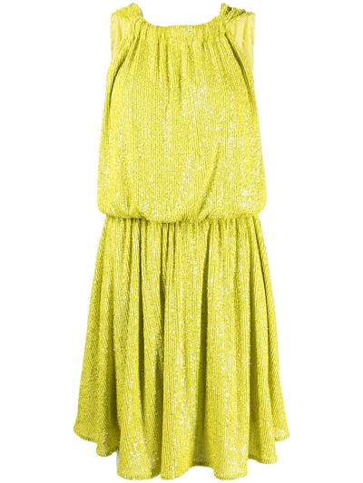 In The Mood For Love Belle Vie Lime Sequin Mini Dress