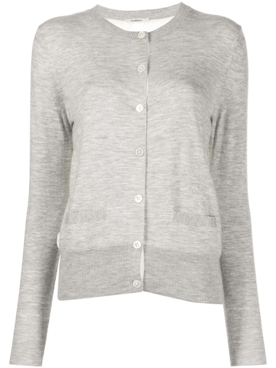 Onefifteen Lace Panel Cashmere Cardigan In Grey