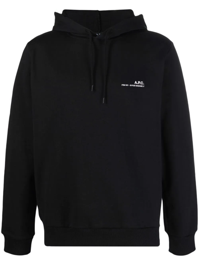 Apc A.p.c. Hoodie Standard Rue Madame Gots In Black
