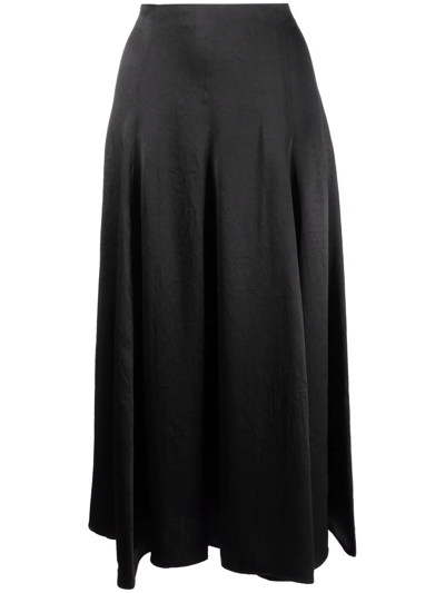 Vince High-waisted Flared Skirt In Schwarz