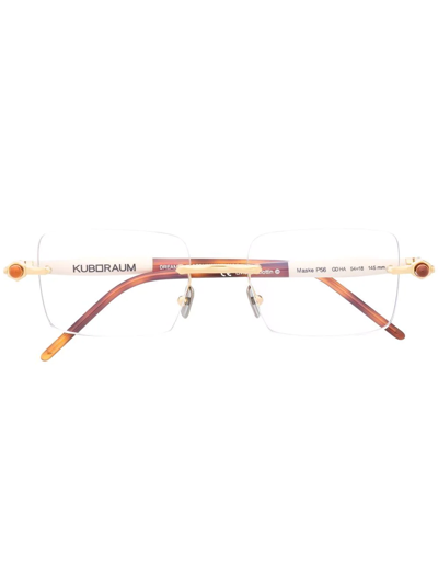 Kuboraum Tortoiseshell-effect Square Glasses In Braun