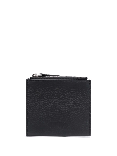 Mm6 Maison Margiela Stitch-detail Leather Wallet In Black