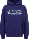 SUPREME DENIM-PRINT LOGO HOODIE