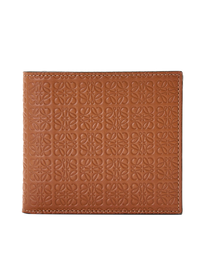 Loewe Repeat Bifold Coin Wallet In Embossed Silk Calfskin In Nude & Neutrals