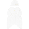 Balmain White Set For Baby Girl With Golden Logo In White