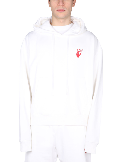 Off-white "arrow Star" Sweatshirt In Bianco