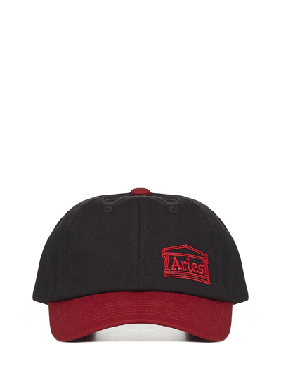 Aries Logo刺绣棒球帽 In Black/red