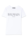 BALMAIN WHITE COTTON T-SHIRT,6M8721MX030K 100
