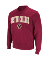 Colosseum Men's Boston College Eagles Arch Logo Crew Neck Sweatshirt In Maroon