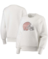 Touché Women's White Cleveland Browns Milestone Tracker Pullover Sweatshirt In White
