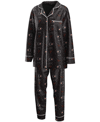 Wear By Erin Andrews Women's Black Philadelphia Flyers Long Sleeve Button-up Shirt Pants Sleep Set In Black