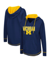 Colosseum Women's Navy West Virginia Mountaineers Tunic Pullover Hoodie In Navy