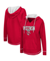 Colosseum Women's Red Wisconsin Badgers Tunic Pullover Hoodie In Red