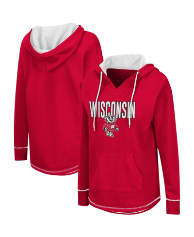 Colosseum Women's Red Wisconsin Badgers Tunic Pullover Hoodie
