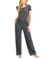 Alfani Women's Ultra-soft Pajama Set, Created For Macy's In Hy Charcoal Htr