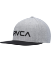 RVCA MEN'S HEATHERED GRAY AND BLACK TWILL II SNAPBACK HAT