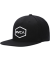 RVCA MEN'S BLACK COMMONWEALTH ADJUSTABLE SNAPBACK HAT