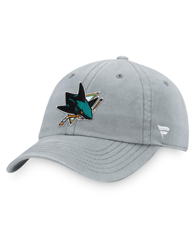 Fanatics Men's Gray San Jose Sharks Core Primary Logo Adjustable Hat