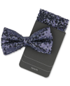 TALLIA MEN'S SEQUINS BOW TIE & POCKET SQUARE SET