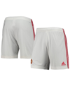 ADIDAS ORIGINALS MEN'S WHITE MANCHESTER UNITED HOME REPLICA AEROREADY SHORTS