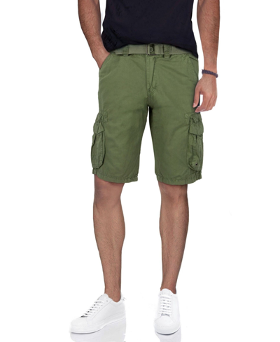 X-ray Men's Belted Double Pocket Cargo Shorts In Grass