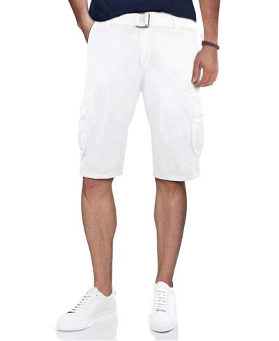 X-ray Men's Big And Tall Belted Double Pocket Cargo Shorts In White