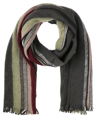 V Fraas Men's Textured Stripe Scarf In Chocolate