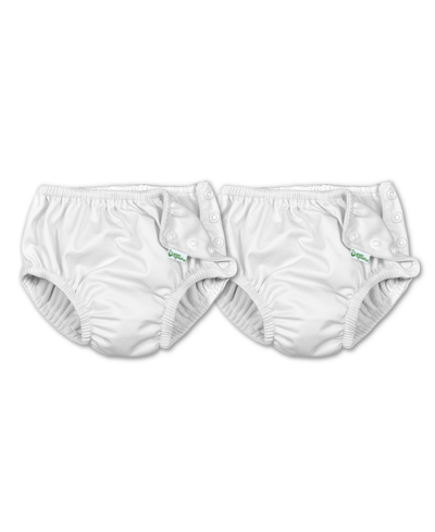 Green Sprouts Baby Girls And Baby Boys Snap Reusable Absorbent Swimsuit Diaper In White