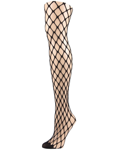 Memoi Women's Flirty Maxi Net Fishnet Tights In White