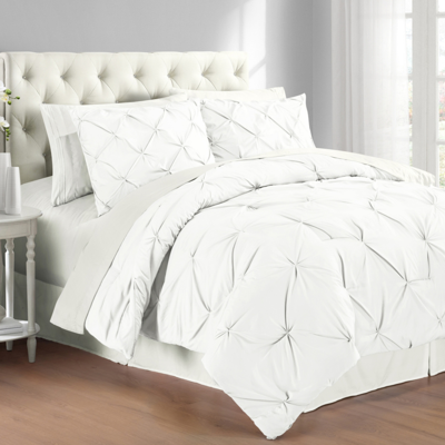 Cathay Home Inc. Premium Collection King Pintuck 3-pc. Comforter Set Bedding In White