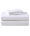 Laura Ashley Solid Cotton Flannel 4 Piece Sheet Set, King In True White