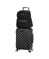 Kenneth Cole Reaction Diamond Tower Lightweight Hardside Expandable Spinner 2pc 20-inch Carry On Luggage + Matching 15" La In Black