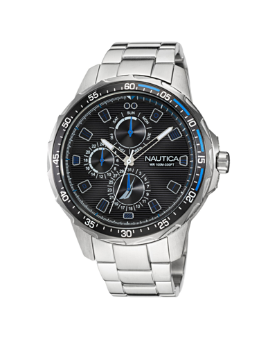 Nautica Men's Analog Silver-tone Stainless Steel Bracelet Watch 48 Mm