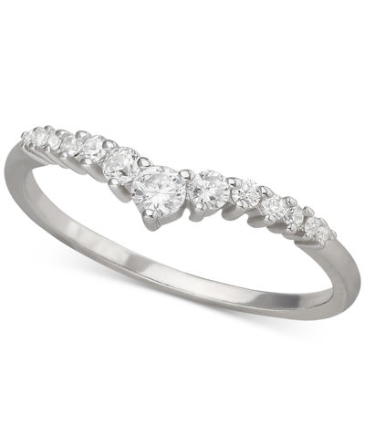 Giani Bernini Cubic Zirconia Graduated V Ring In Sterling Silver, Created For Macy's In White
