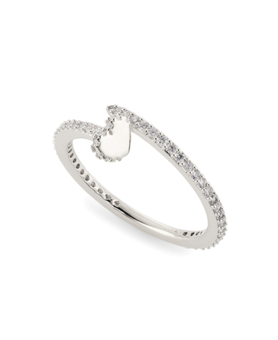 Ava Nadri Heart Nail Ring In Silver-tone