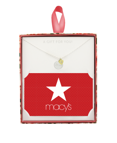 Essentials Layered Mom Silver Plate Necklace In Gift Card Box In Two Tone