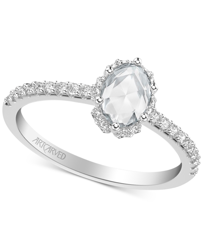Art Carved Diamond Rose-cut Halo Engagement Ring (5/8 Ct. T.w.) In 14k White, Yellow Or Rose Gold In White Gold